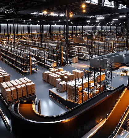 Big Warehouse with a lot of boxes