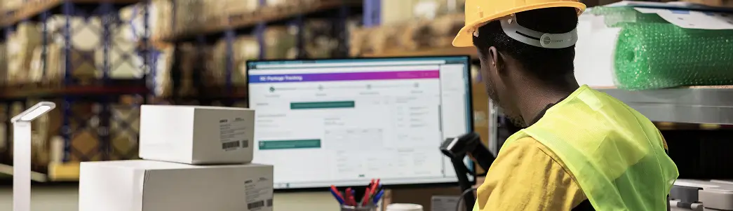 Empleado trabajando en el computador