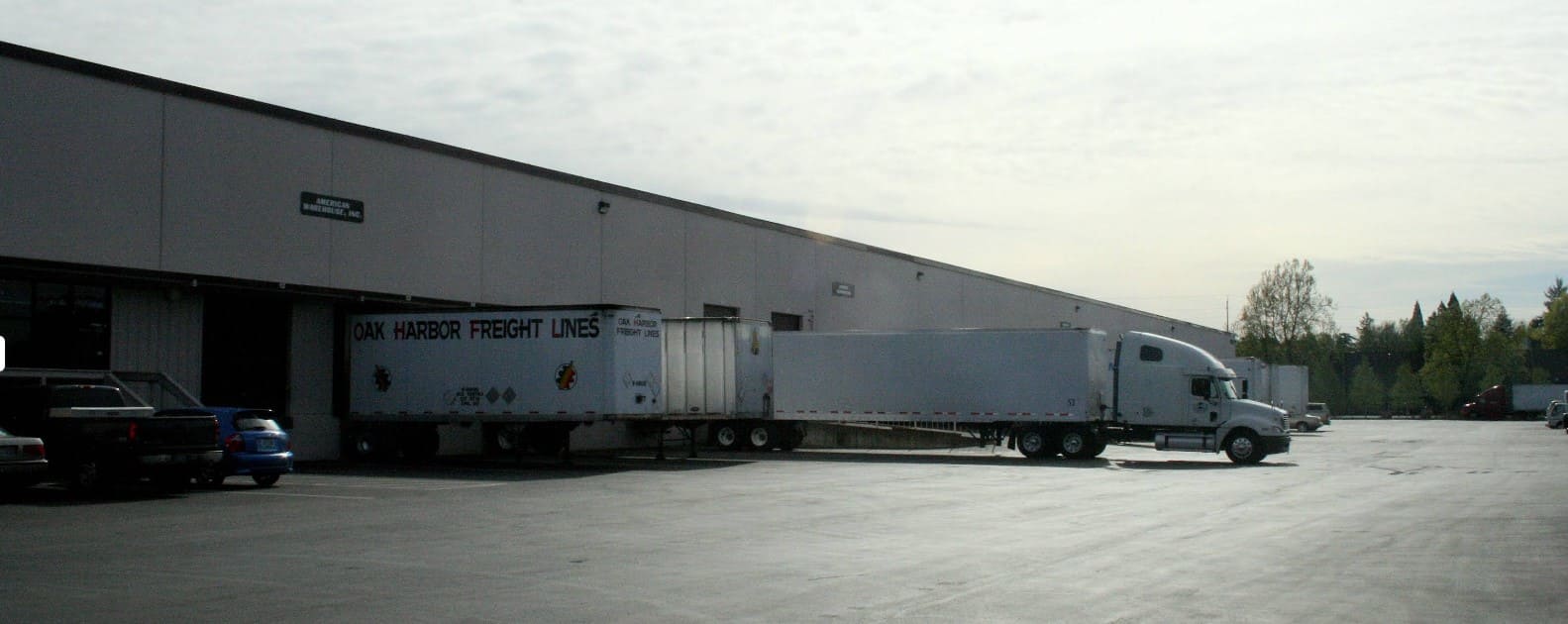 Freight trailers at the American Warehouse distribution facility