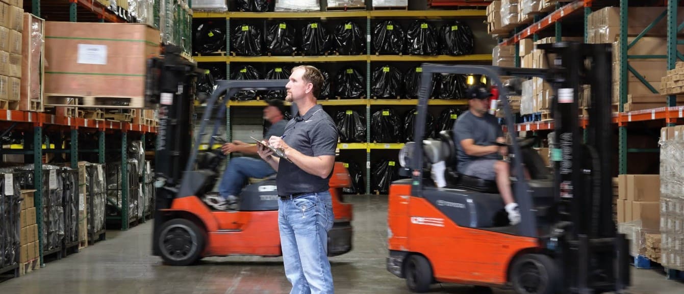 Fast-moving fulfillment operations inside American Warehouse
